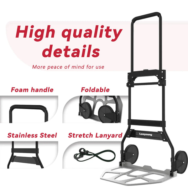 264lbs Folding Hand Truck - Portable All-Terrain Wheels Home
