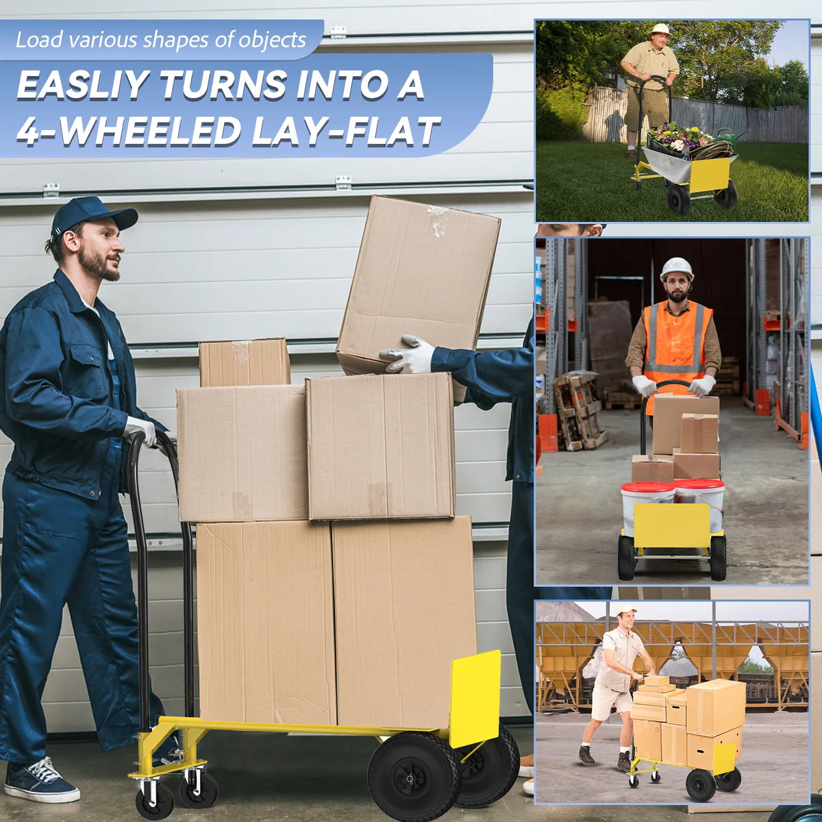 Convert to 4 Wheel Lay Flat Mode for Stability