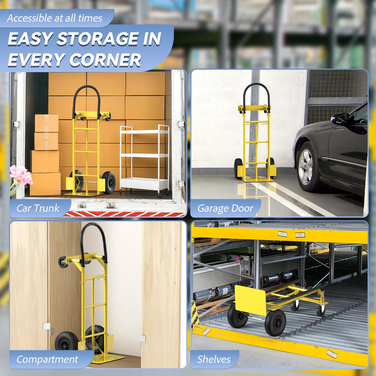 Foldable Design Storage in Car Trunk Garage Shelves