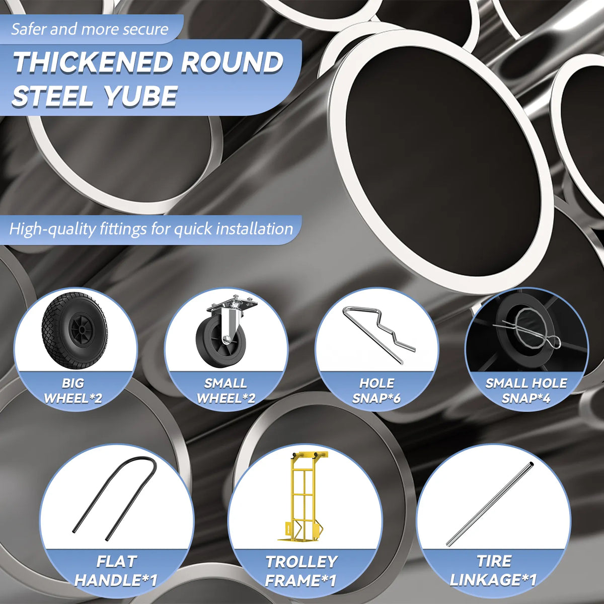 Heavy Duty Steel Frame with Quick Install Fittings