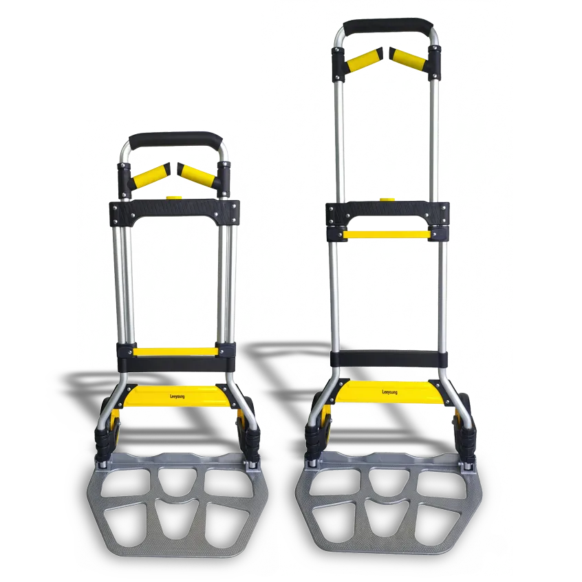 Leeyoung 309LB yellow folding hand truck front view in open position