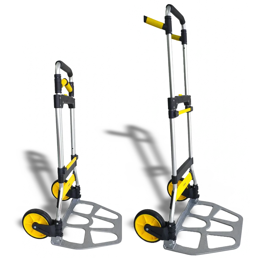 Leeyoung 309LB yellow folding hand truck side view in open position