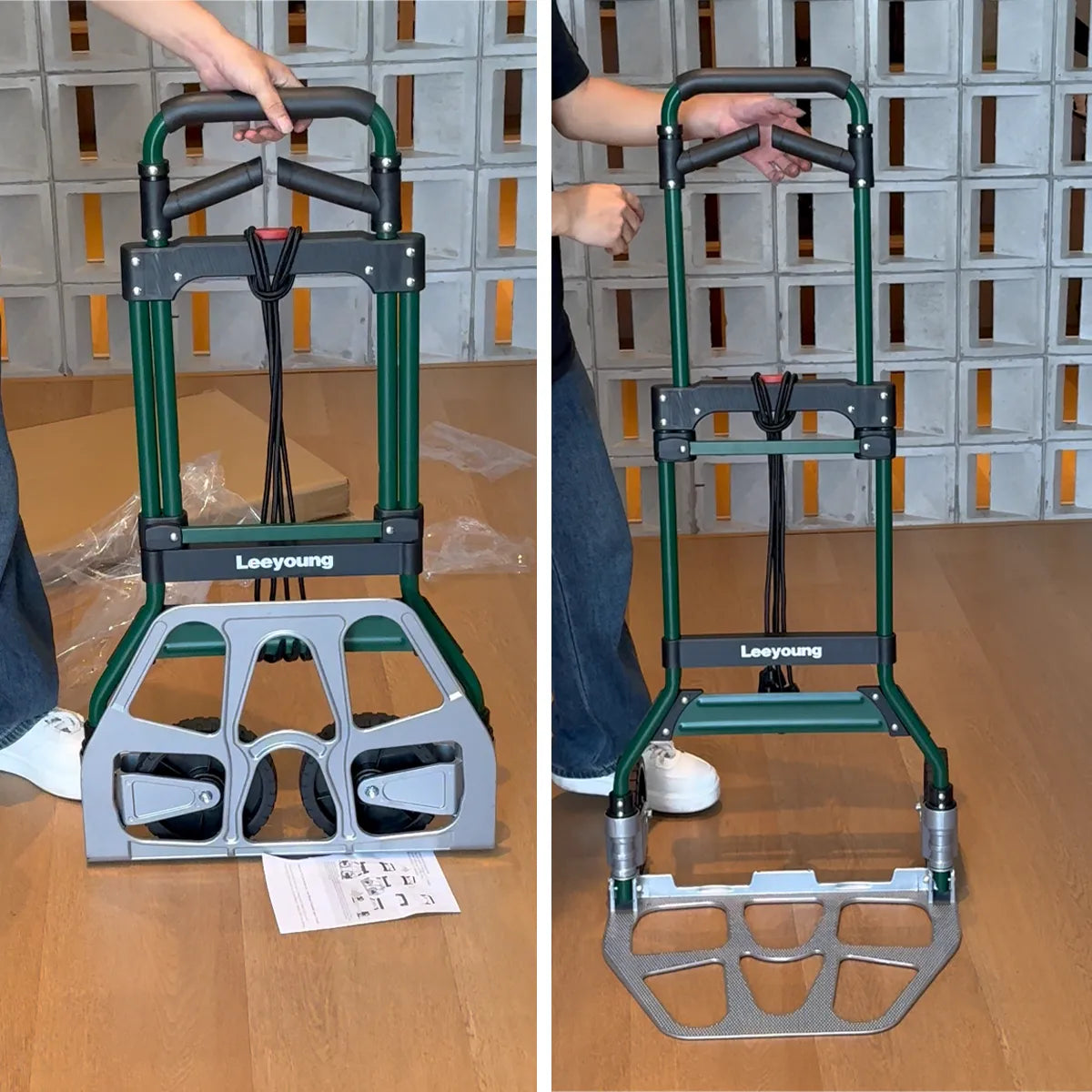 Leeyoung's Foldup and Unfold Hand Truck Is Light Weight and has a 375 lb Load capacity