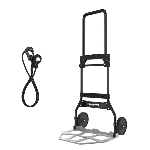 Lightweight aluminum 2 wheel hand truck with 264lb capacity and folding design