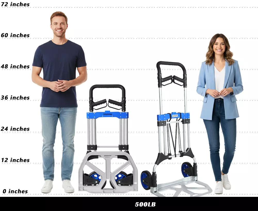 Comparison Chart of Hand Truck 500LB and Human Height