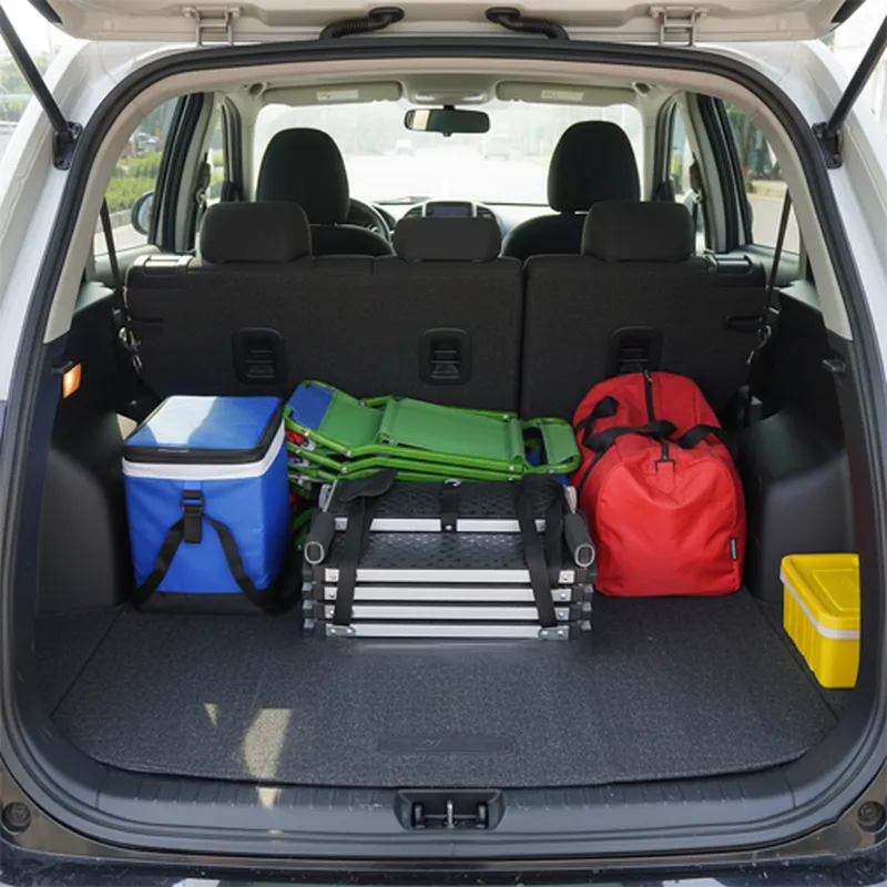 Portable dog stairs used during travel and camping