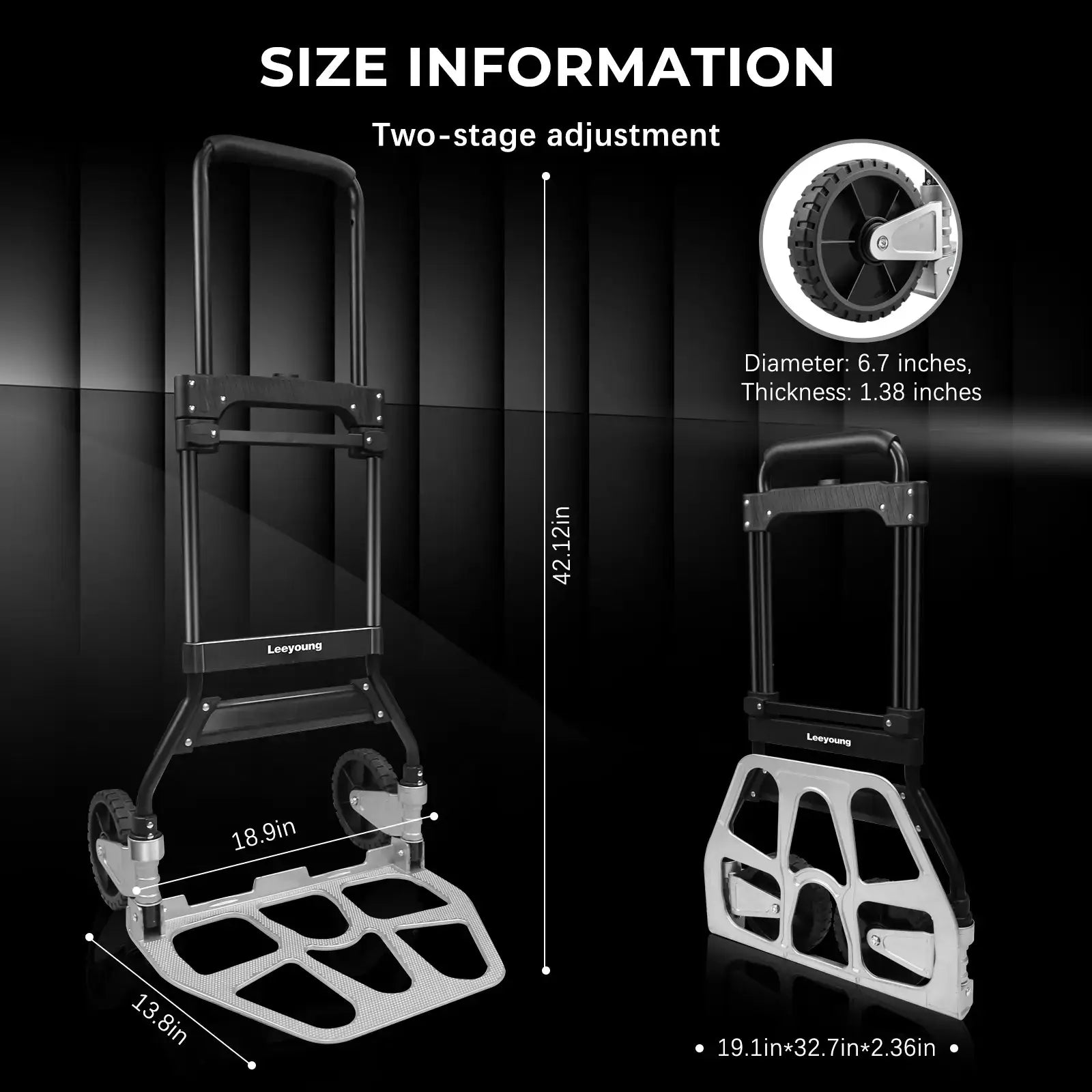One-step folding mechanism on two wheel hand cart dolly