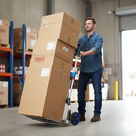 Leeyoung 500LB hand truck moving large boxes, furniture, and garden tools