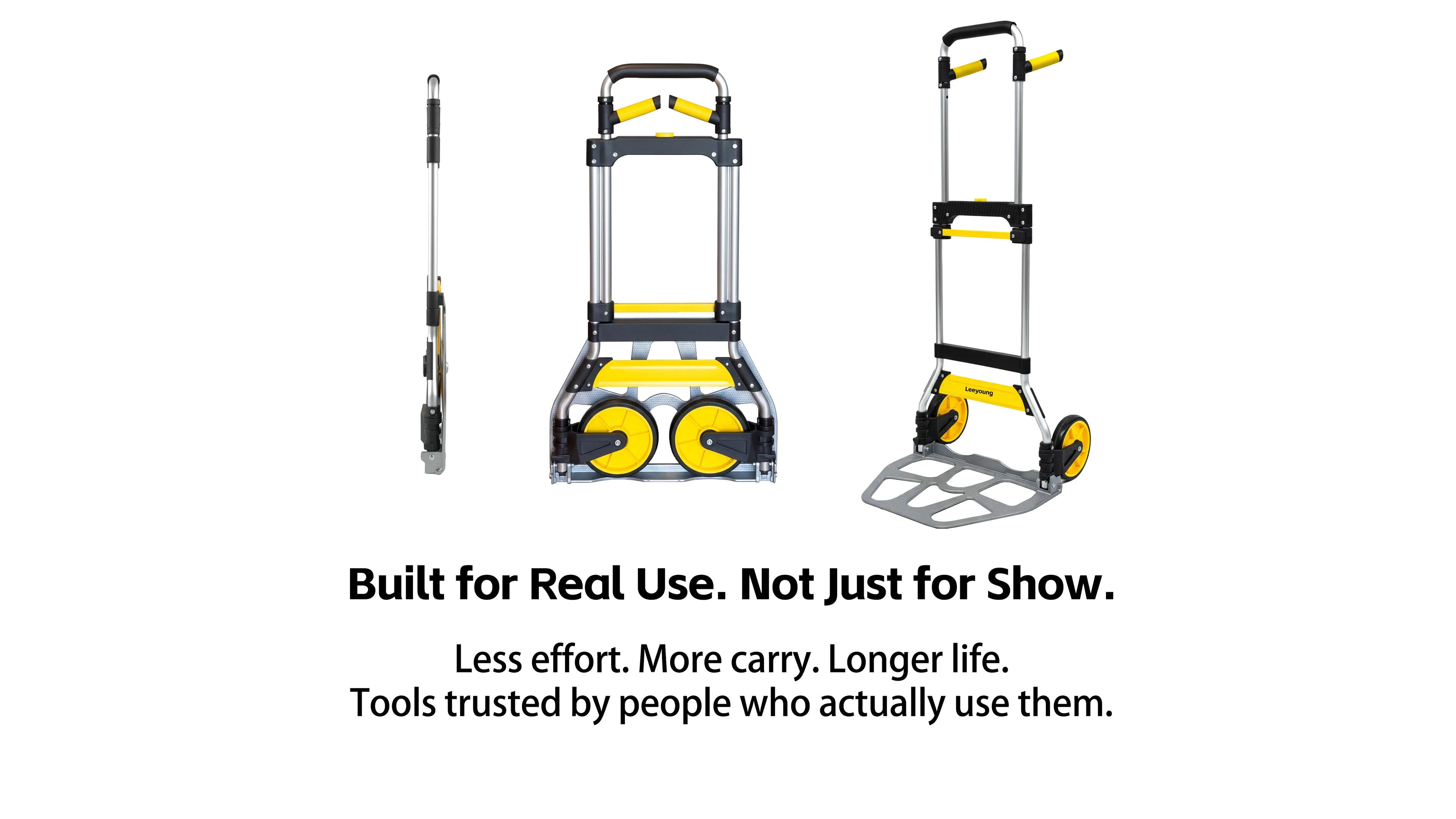 Leeyoung 309lb folding hand truck designed for real work, repeated daily handling, and long-term durability