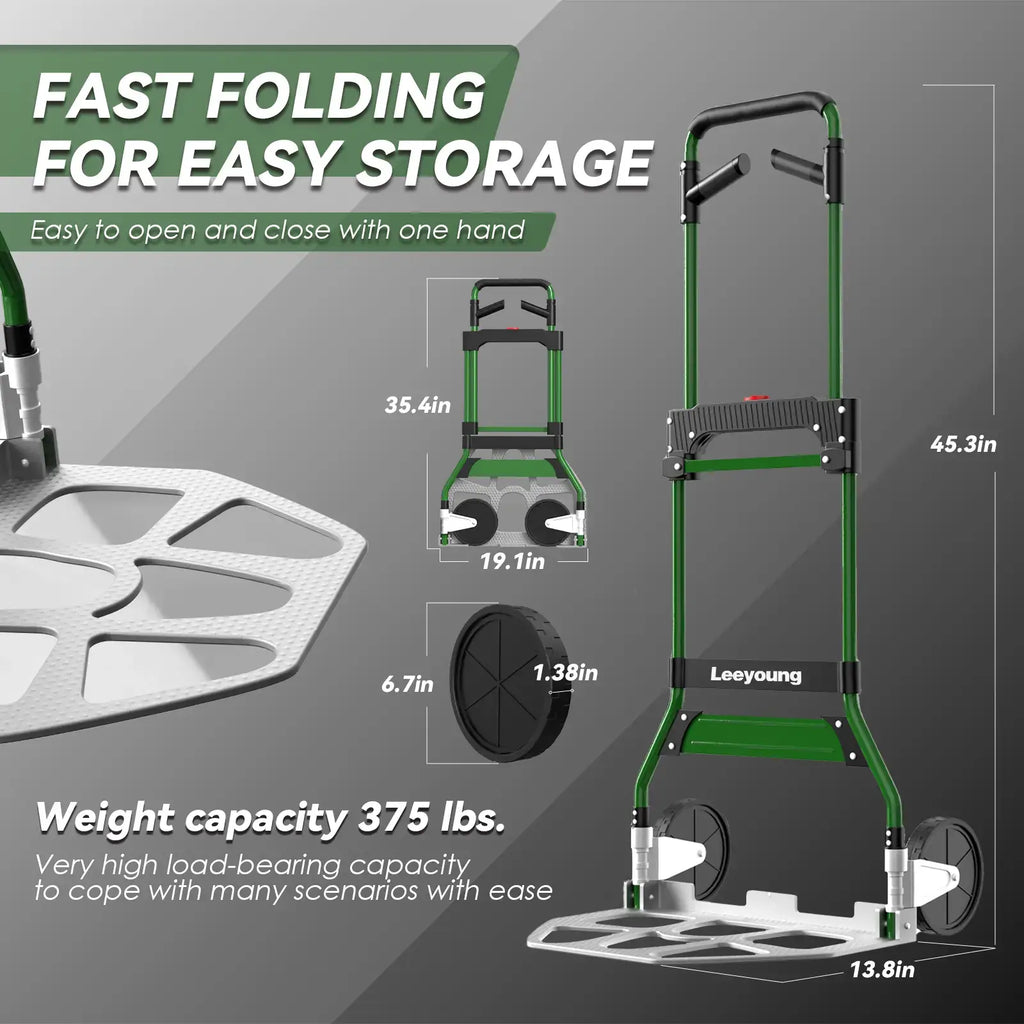 one hand fold 375lb hand truck