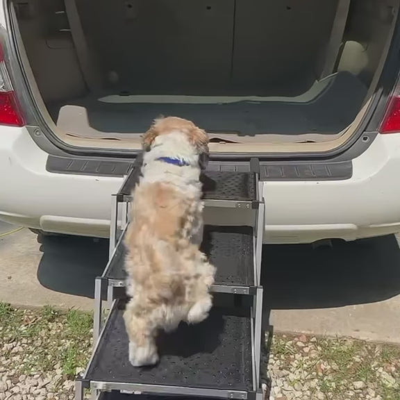 DeerGym Foldable Dog Stairs for Car & Truck - 230lb Capacity